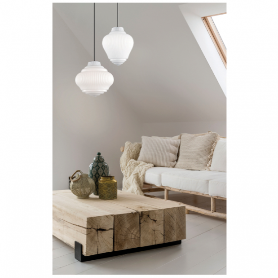 BOHO ΚΡΕΜΑΣΤΟ ΜΟΝΟΦΩΤΟ ΦΩΤΙΣΤΙΚΟ ΓΥΑΛΙΝΟ ΛΕΥΚΟ ΟΠΑΛ Φ27,5