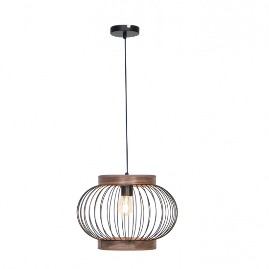 DARLING ΚΡΕΜΑΣΤΟ ΦΩΤΙΣΤΙΚΟ ΜΕΤΑΛΛΟ ΜΑΥΡΟ Φ45xH120cm