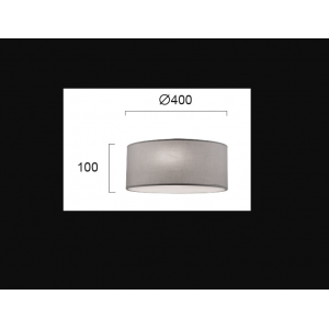 BRISTOL 3ΦΩΤΗ ΠΛΑΦΟΝΙΕΡΑ ΥΦΑΣΜΑ ΓΚΡΙ Φ40xH10cm