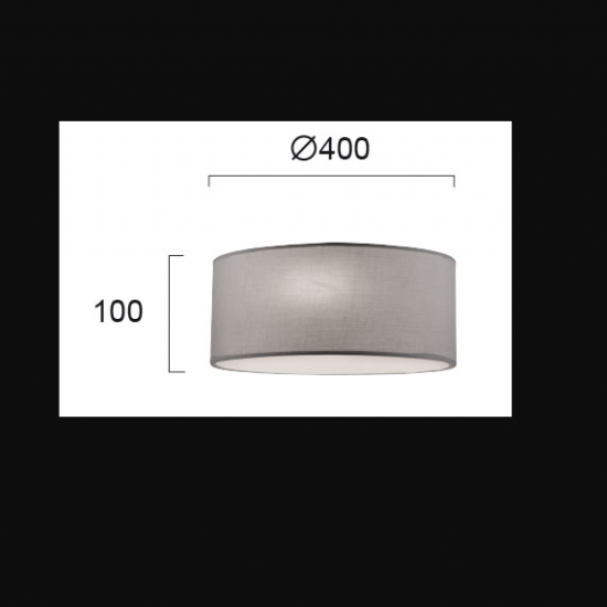 BRISTOL 3ΦΩΤΗ ΠΛΑΦΟΝΙΕΡΑ ΥΦΑΣΜΑ ΓΚΡΙ Φ40xH10cm