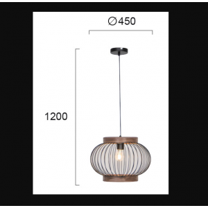 DARLING ΚΡΕΜΑΣΤΟ ΦΩΤΙΣΤΙΚΟ ΜΕΤΑΛΛΟ ΜΑΥΡΟ Φ45xH120cm