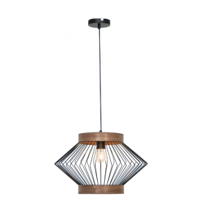 DARLING ΚΡΕΜΑΣΤΟ ΦΩΤΙΣΤΙΚΟ ΜΕΤΑΛΛΟ ΜΑΥΡΟ Φ45xH110cm