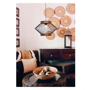 DARLING ΚΡΕΜΑΣΤΟ ΦΩΤΙΣΤΙΚΟ ΜΕΤΑΛΛΟ ΜΑΥΡΟ Φ45xH110cm