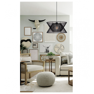 ARGELA ΚΡΕΜΑΣΤΟ ΜΟΝΟΦΩΤΟ ΦΩΤΙΣΤΙΚΟ ΜΕ ΣΧΟΙΝΙ ΜΑΥΡΟ Φ45cm