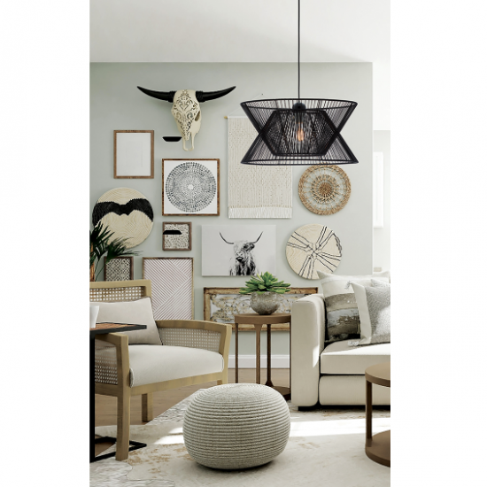 ARGELA ΚΡΕΜΑΣΤΟ ΜΟΝΟΦΩΤΟ ΦΩΤΙΣΤΙΚΟ ΜΕ ΣΧΟΙΝΙ ΜΑΥΡΟ Φ45cm