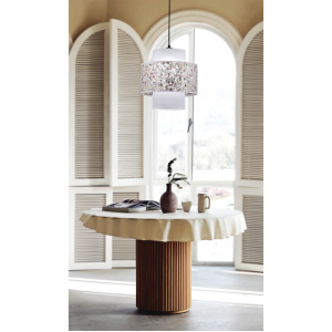 MOZAIKA ΚΡΕΜΑΣΤΟ ΦΩΤΙΣΤΙΚΟ ΜΟΝΟΦΩΤΟ ΥΦΑΣΜΑ ΛΕΥΚΟ Φ35xH170cm