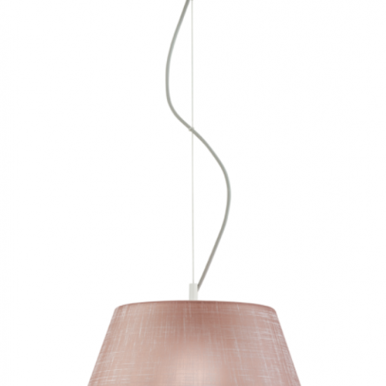 ESTER Γυάλινο Φωτιστικό με χειροποίητο decor σε ροδί χρώμα 110xΦ370x18,5