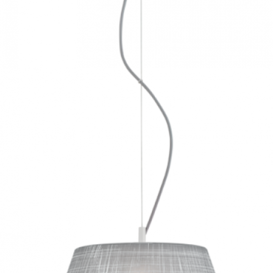 ESTER Γυάλινο Φωτιστικό με χειροποίητο decor σε γκρι χρώμα 110xΦ370x18,5