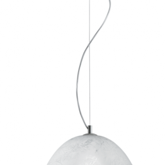 FACTORY Γυάλινο Φωτιστικό με χειροποίητο decor σε λευκό χρώμα 110xΦ350x22