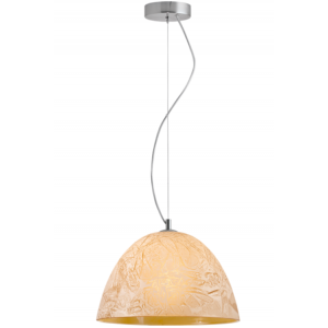 FACTORY Γυάλινο Φωτιστικό με χειροποίητο decor σε μελί χρώμα 110xΦ350x22