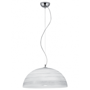 MODESTO Γυάλινο Φωτιστικό σε λευκό χρώμα με ανάγλυφο decor 110xΦ400x17