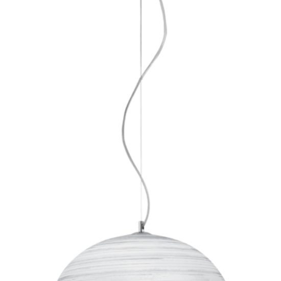 MODESTO Γυάλινο Φωτιστικό σε λευκό χρώμα με ανάγλυφο decor 110xΦ400x17