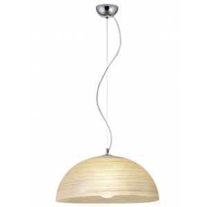 MODESTO Γυάλινο Φωτιστικό σε μελί χρώμα με ανάγλυφο decor 110xΦ400x17