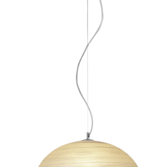 MODESTO Γυάλινο Φωτιστικό σε μελί χρώμα με ανάγλυφο decor 110xΦ400x17