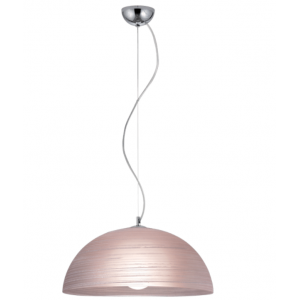 MODESTO Γυάλινο Φωτιστικό σε Ροδί χρώμα με ανάγλυφο decor 110xΦ400x17