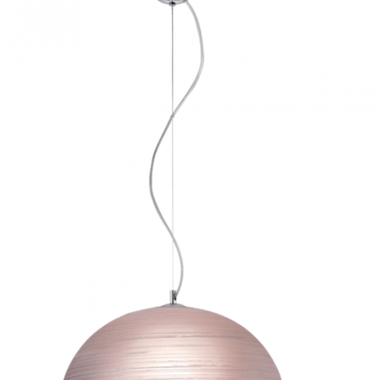 MODESTO Γυάλινο Φωτιστικό σε Ροδί χρώμα με ανάγλυφο decor 110xΦ400x17