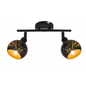 GALAXY Μεταλλικό 2/φωτο Σποτ σε μαύρο χρώμα 19x35