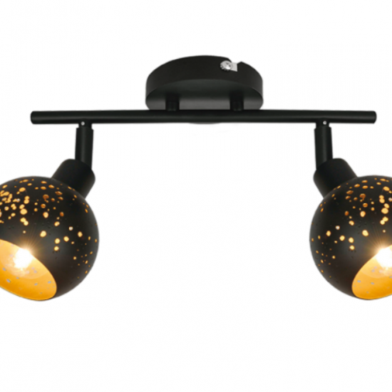 GALAXY Μεταλλικό 2/φωτο Σποτ σε μαύρο χρώμα 19x35