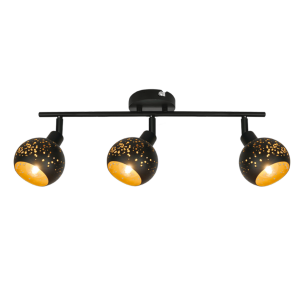 GALAXY Μεταλλικό 3/φωτο Σποτ σε μαύρο χρώμα 19x60