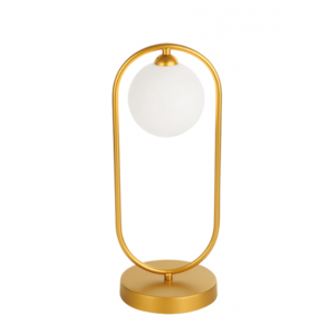 FANCY Μεταλλικό Πορτατιφ με γυαλί λευκό οπάλ σατινάτο  σε χρυσό χρώμα 43xΦ170