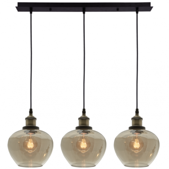 JONAS Γυάλινη  Ράγα σε μελί χρώμα 120x70