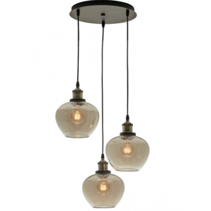 JONAS Γυάλινο  Φωτιστικό σε μελί χρώμα 120xΦ300