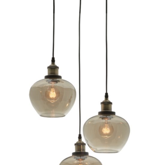 JONAS Γυάλινο  Φωτιστικό σε μελί χρώμα 120xΦ300