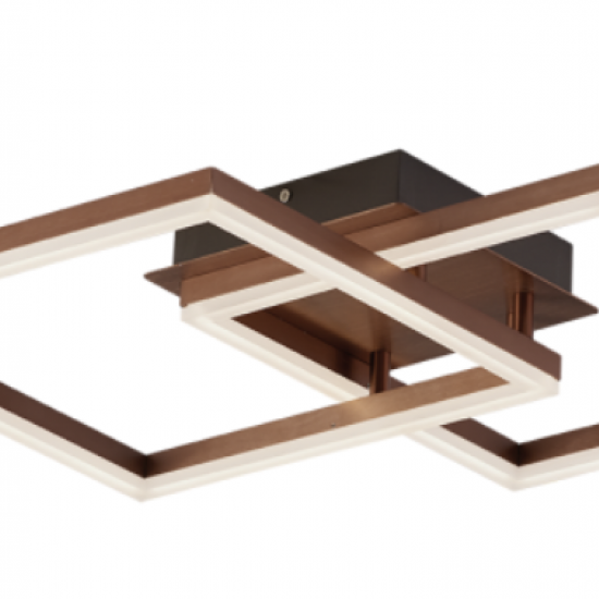 LINUS Μεταλλικό  Πλαφονιέρα σε καφέ χρώμα 9x44,5x67