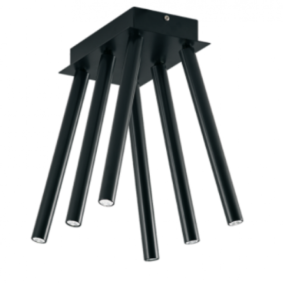 DUCT 6/φωτη Πλαφονιέρα Αλουμινίου σε μαύρο χρώμα 34x23x15