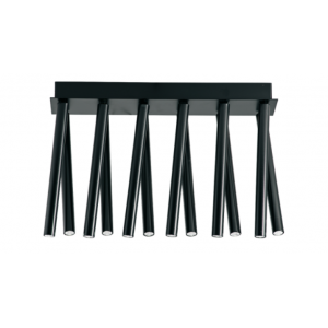 DUCT 12/φωτη Πλαφονιέρα αλουμινίου σε μαύρο χρώμα 34x50x15