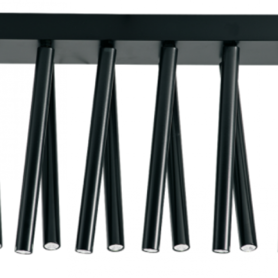 DUCT 12/φωτη Πλαφονιέρα αλουμινίου σε μαύρο χρώμα 34x50x15