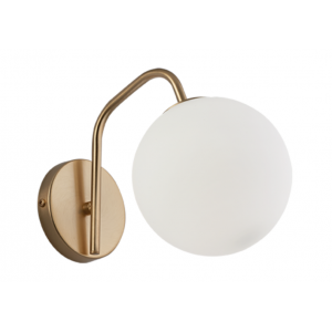 GLOBE Μεταλλική  Απλίκα με γυαλί σε λευκό οπαλ ματ 20x15xP260