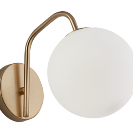 GLOBE Μεταλλική  Απλίκα με γυαλί σε λευκό οπαλ ματ 20x15xP260