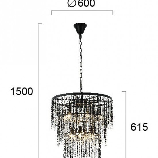 ΚΡΕΜΑΣΤΟ ΦΩΤΙΣΤΙΚΟ 12ΦΩΤΟ JULIANNA D60X150CM