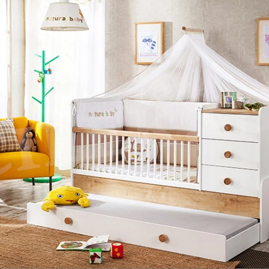 NATURA BABY ΒΡΕΦΙΚΗ ΚΟΥΝΙΑ 3-1 ΜΕΓΑΛΗ 185x87xH103cm