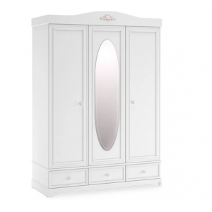 RUSTIC WHITE ΠΑΙΔΙΚΗ ΝΤΟΥΛΑΠΑ 3ΦΥΛΛΗ 140x60xH204cm