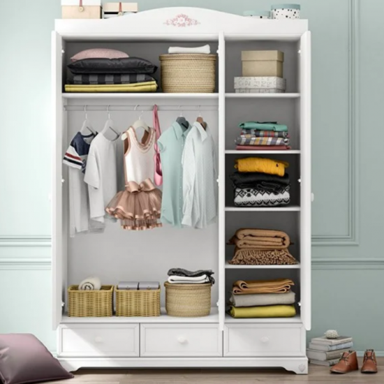 RUSTIC WHITE ΠΑΙΔΙΚΗ ΝΤΟΥΛΑΠΑ 3ΦΥΛΛΗ 140x60xH204cm