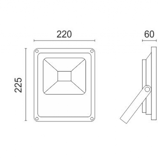 ΠΡΟΒΟΛΕAΣ LED SLIM SMD 30W 6000K