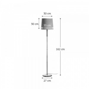 Επιδαπέδιο φωτιστικό από λευκό μέταλλο.