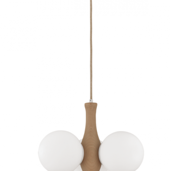 THEMIS Ξύλινο  Φωτιστικό σε φυσικό χρώμα 120xΦ370x30