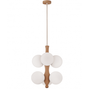 THEMIS Ξύλινο  Φωτιστικό σε φυσικό χρώμα 120xΦ370x50