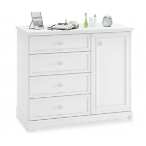 RUSTIC WHITE ΠΑΙΔΙΚΗ ΣΥΡΤΑΡΙΕΡΑ ΜΕ 4 ΣΥΡΤΑΡΙΑ ΚΑΙ 1 ΝΤΟΥΛΑΠΙ 101x48xH86cm