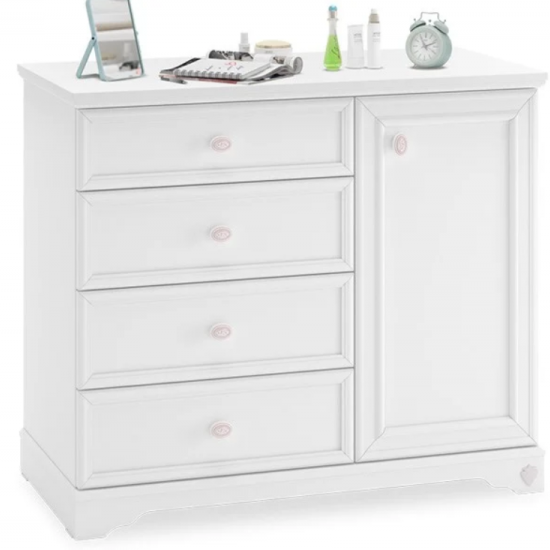 RUSTIC WHITE ΠΑΙΔΙΚΗ ΣΥΡΤΑΡΙΕΡΑ ΜΕ 4 ΣΥΡΤΑΡΙΑ ΚΑΙ 1 ΝΤΟΥΛΑΠΙ 101x48xH86cm