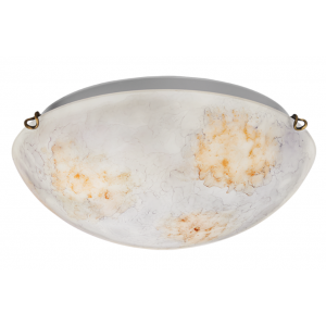 DUOMO Γυάλινη Πλαφονιέρα με ανάγλυφο χειροποιήτο decor σε λευκό χρώμα 13xΦ400