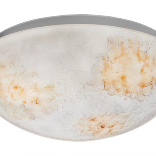 DUOMO Γυάλινη Πλαφονιέρα με ανάγλυφο χειροποιήτο decor σε λευκό χρώμα 13xΦ400