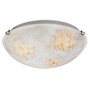 DUOMO Γυάλινη Πλαφονιέρα με ανάγλυφο χειροποιήτο decor σε λευκό χρώμα 10xΦ300 