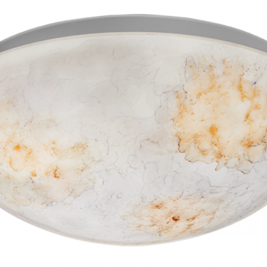 DUOMO Γυάλινη Πλαφονιέρα με ανάγλυφο χειροποιήτο decor σε λευκό χρώμα 10xΦ300