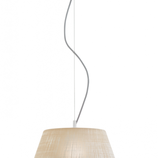 ESTER Γυάλινο Φωτιστικό με χειροποίητο decor σε μπεζ χρώμα 110xΦ370x18,5