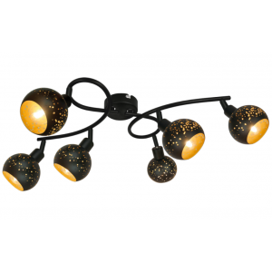 GALAXY Μεταλλικό 6/φωτο Σποτ σε μαύρο χρώμα 22x65x45