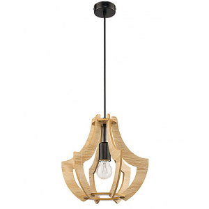 ELTON Ξύλινο Φωτιστικό σε φυσικό χρώμα 100xΦ280x30